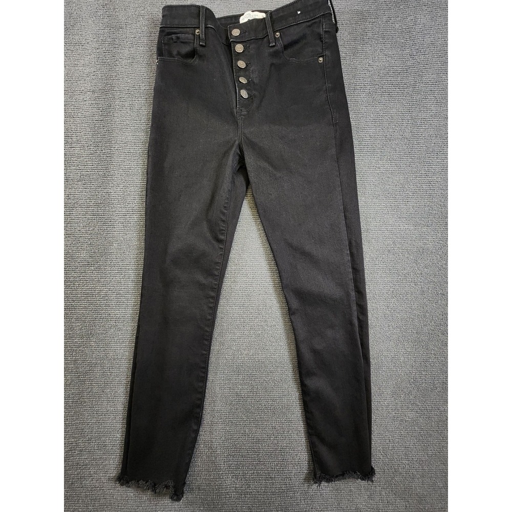 Abercrombie & Fitch Super Skinny Ankle Jeans Women 29/8R Black Button Fly H Rise